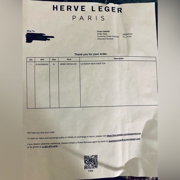 NWT HERVE LEGER BLACK LONG SLEEVE BANDAGE BODYCON CROP TOP EMBROID… - Picture 12 of 12